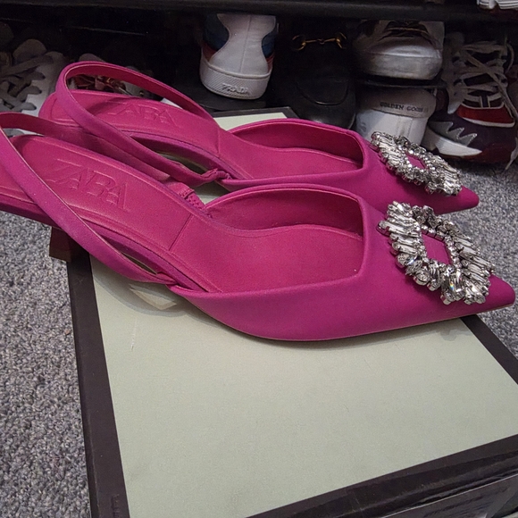 2 Pairs Zara Fuchsia And Gray H&M SHOES SIZE 7 - Picture 3 of 8